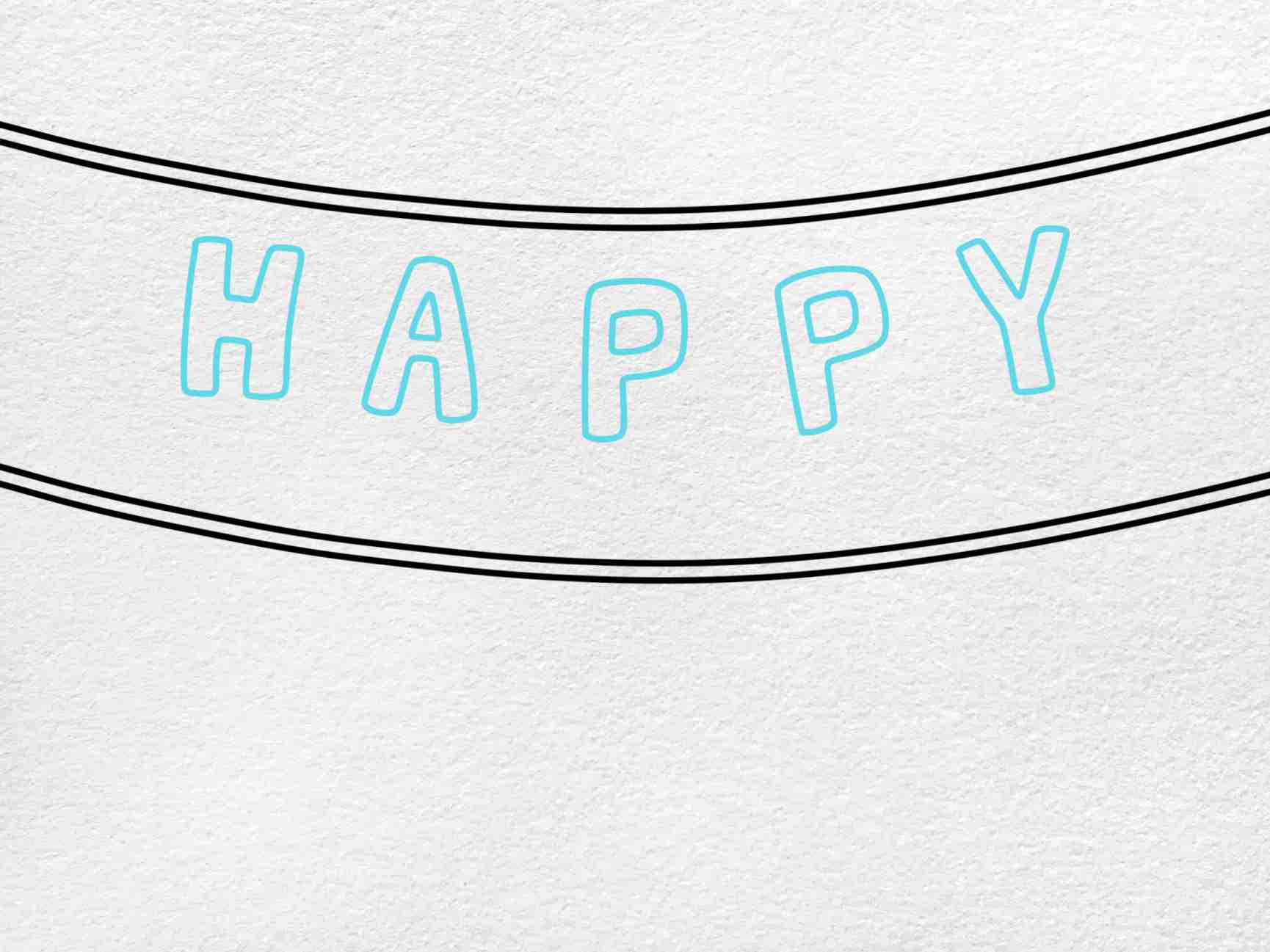 Birthday Banner Drawing: Step 2