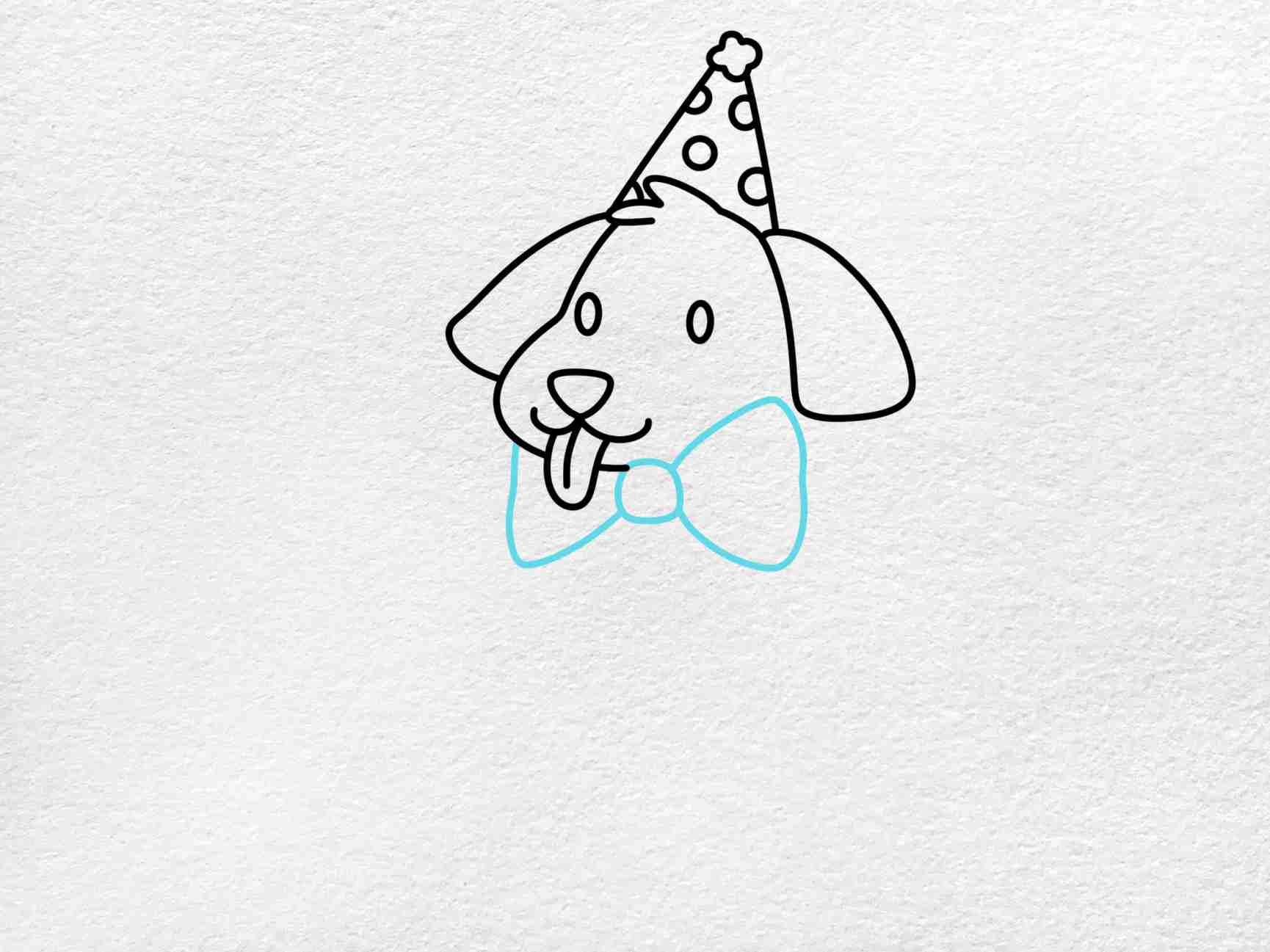 Birthday Dog Drawing: Step 5